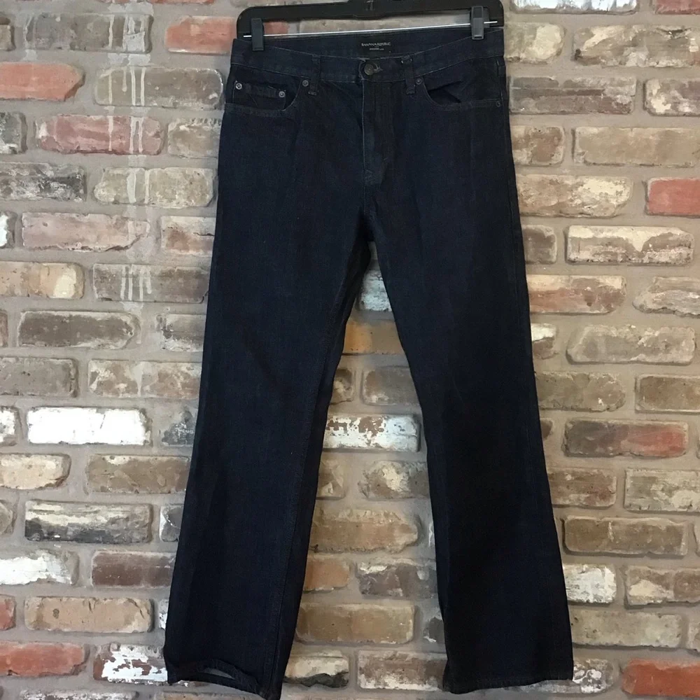 Banana Republic Men's Dark Blue Straight Leg Jeans 33X32